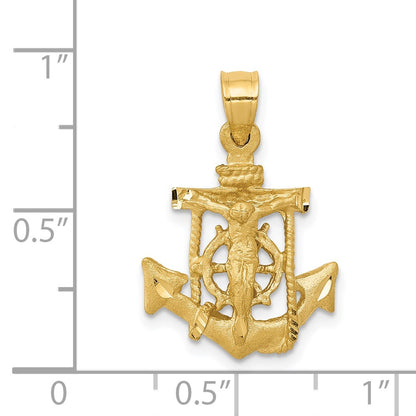 14k Yellow Gold Mariners Cross Pendant