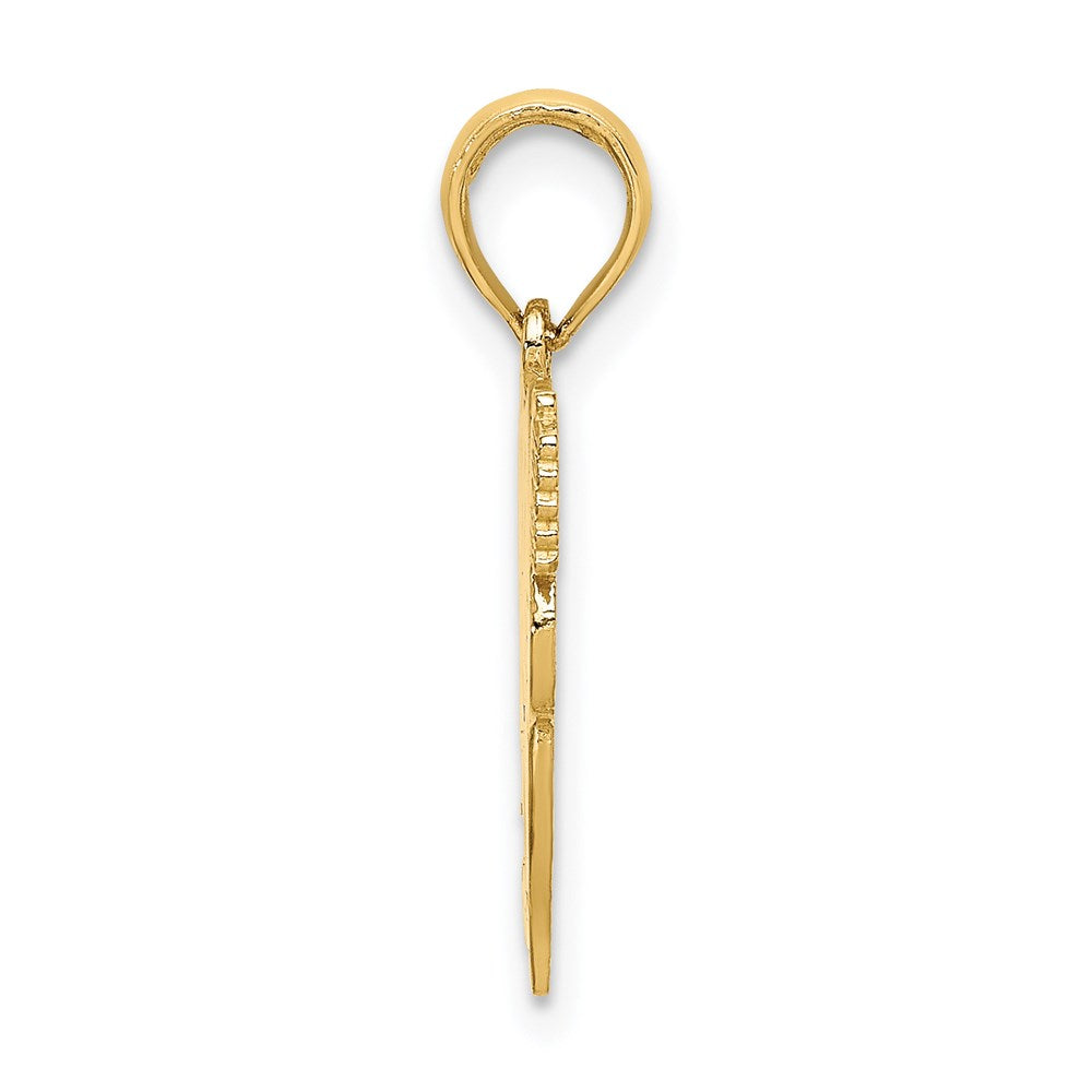 14k Yellow Gold Polished Flat-Backed Dental Charm