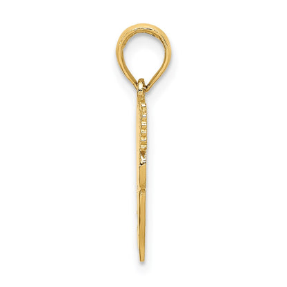 14k Yellow Gold Polished Flat-Backed Dental Charm