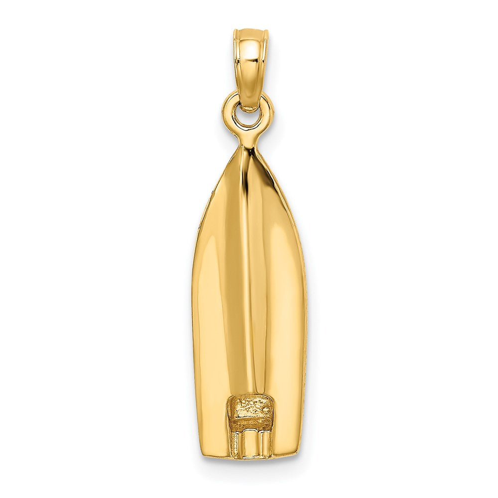 14k Yellow Gold Polished 3-D Speedboat Charm
