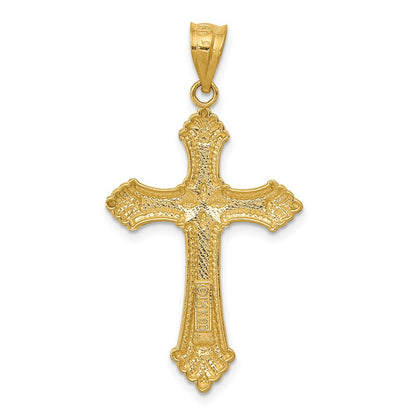 14k Yellow Gold Polished Cross Pendant