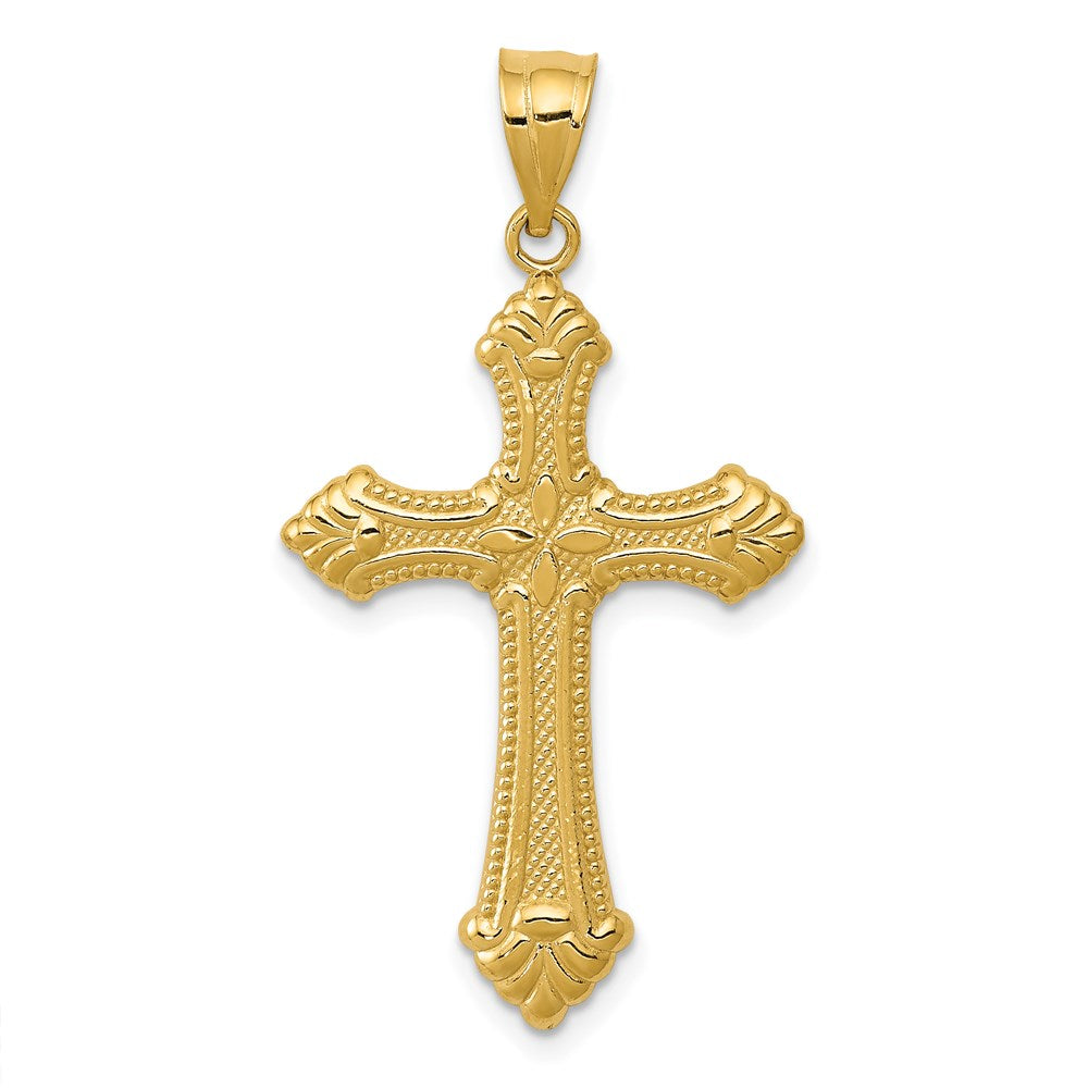 14k Yellow Gold Polished Cross Pendant