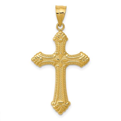 14k Yellow Gold Polished Cross Pendant