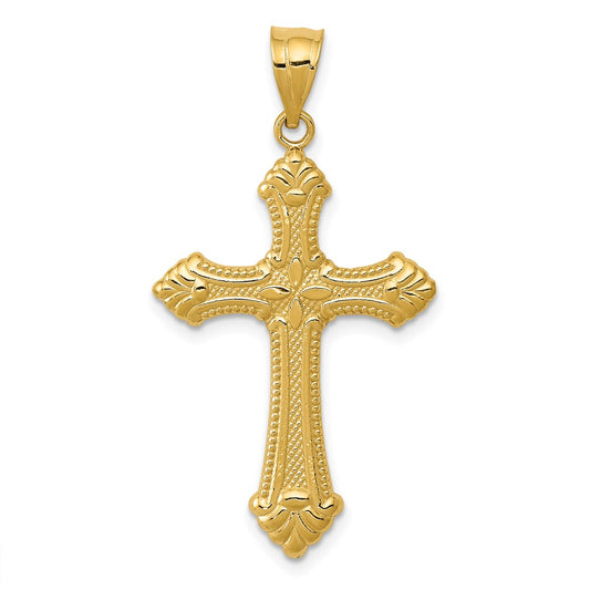 14k Yellow Gold Polished Cross Pendant