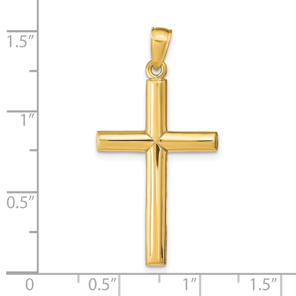 14k Yellow Gold Polished Cross Pendant