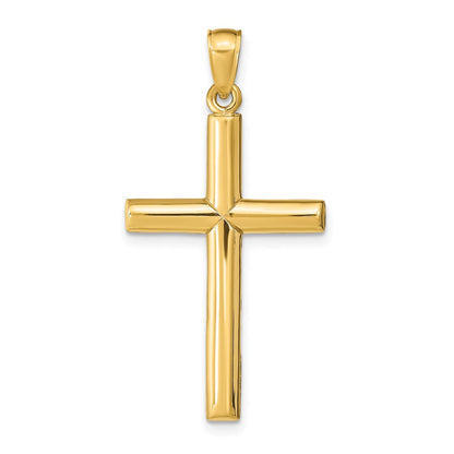 14k Yellow Gold Polished Cross Pendant