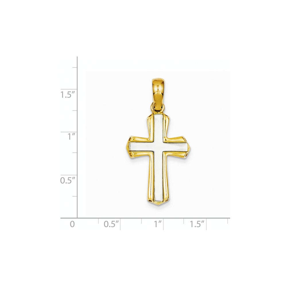 14k Two-tone Gold Fancy Cross Pendant