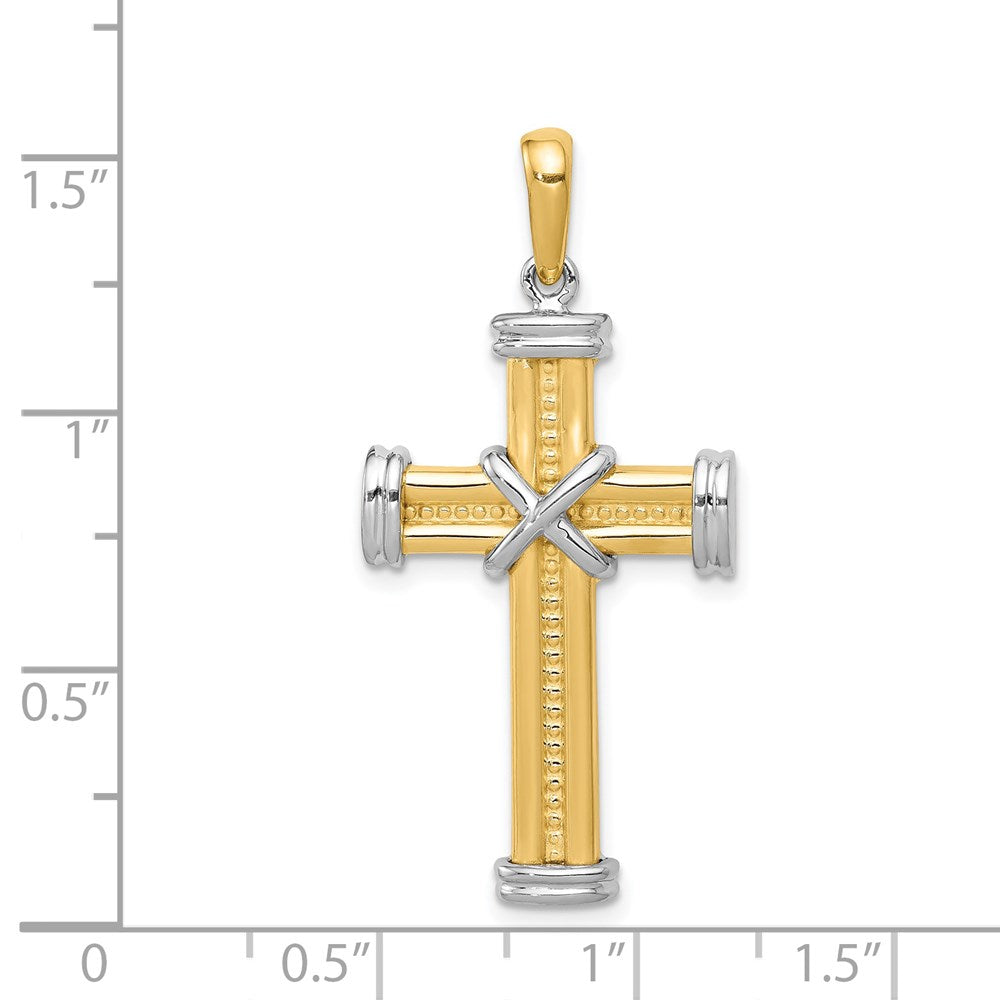 14k Two-tone Gold Fancy Cross Pendant