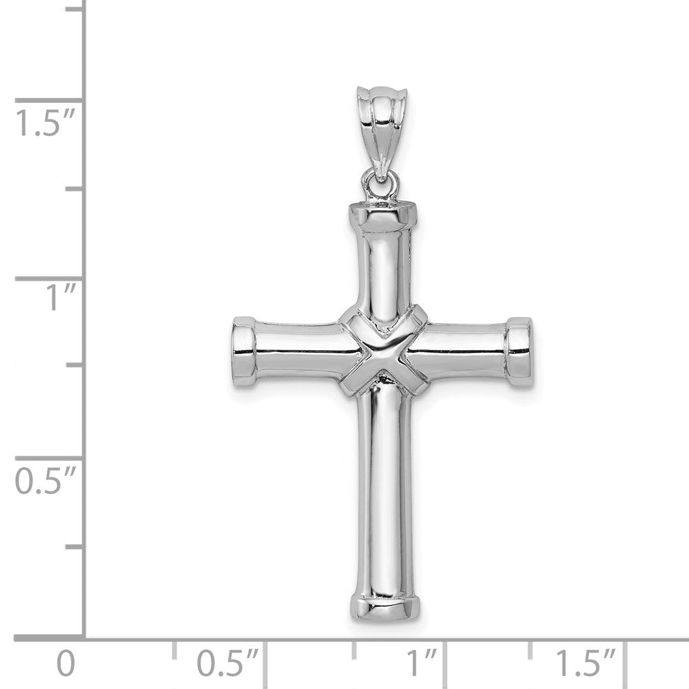 14k White Gold Polished Cross Pendant