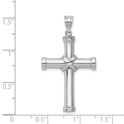 14k White Gold Polished Cross Pendant
