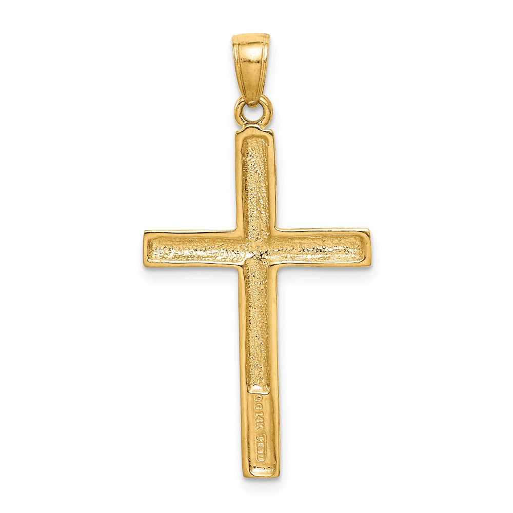 14k Yellow Gold Polished Cross Pendant