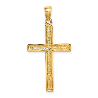 14k Yellow Gold Polished Cross Pendant