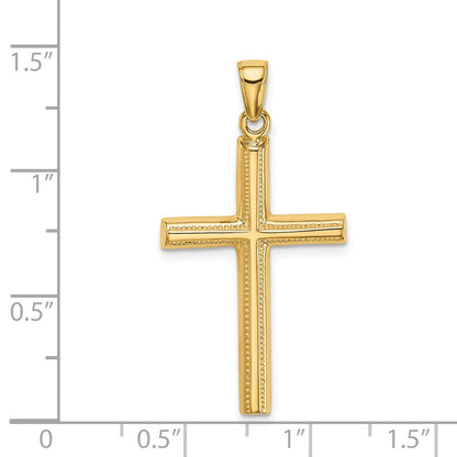 14k Yellow Gold Polished Cross Pendant