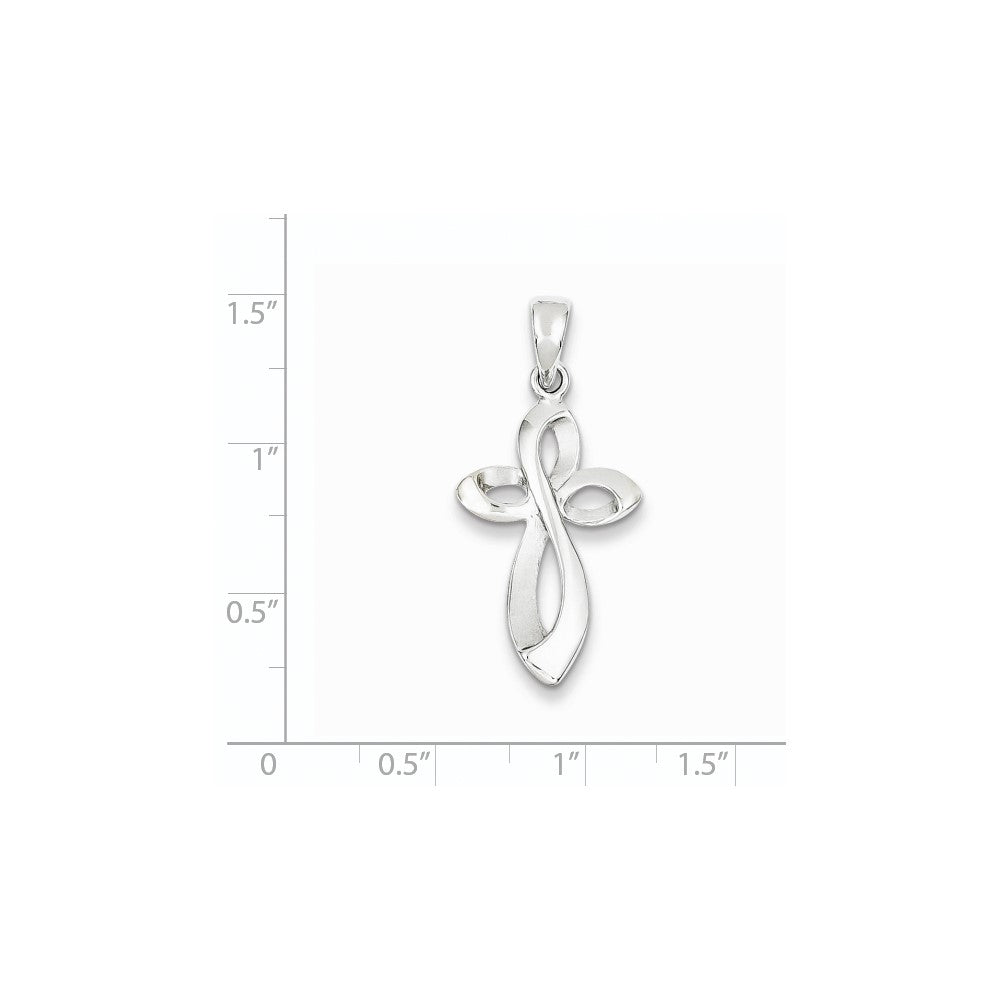 14k White Gold Passion Cross Pendant