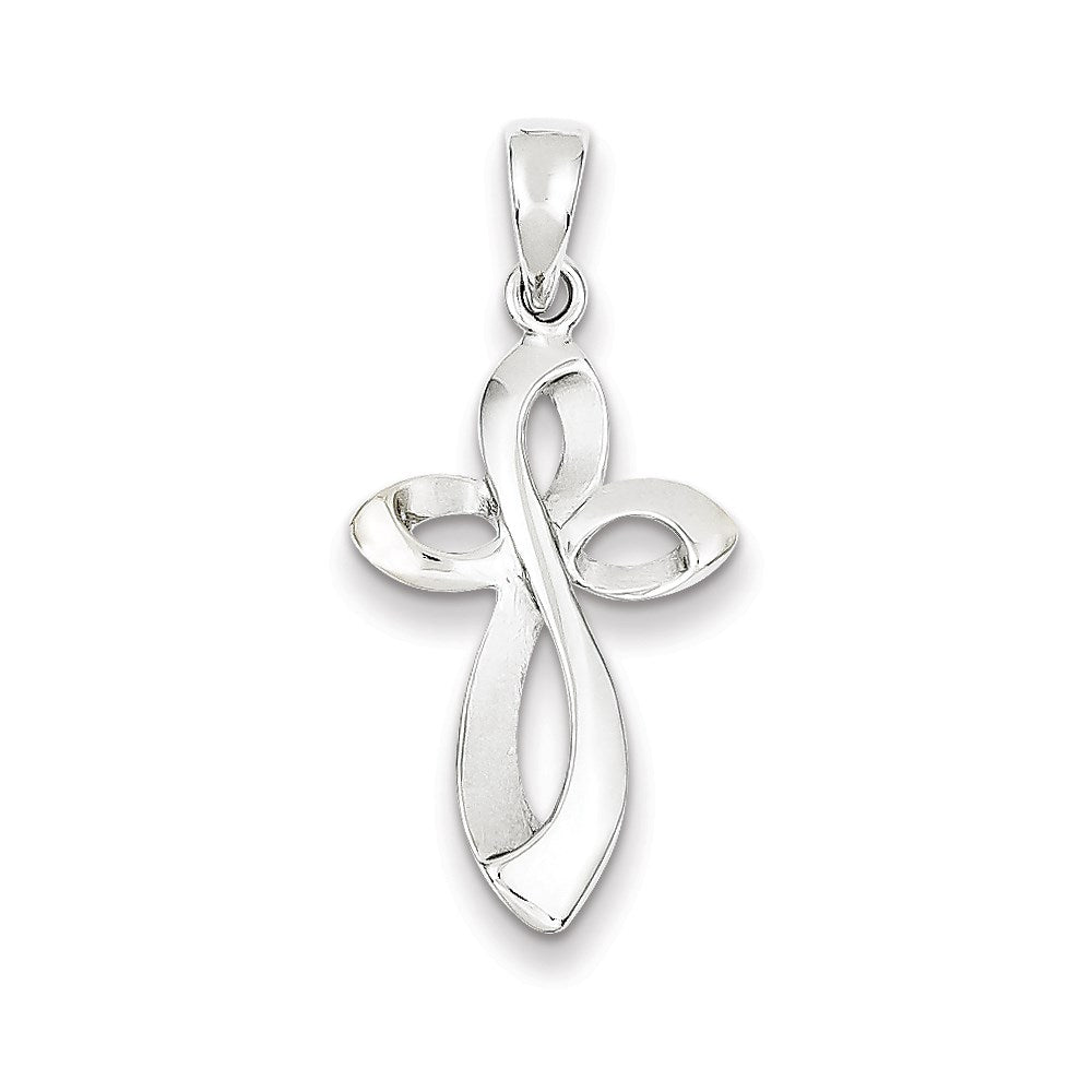 14k White Gold Passion Cross Pendant