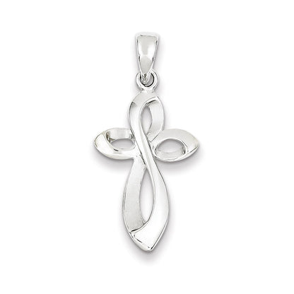 14k White Gold Passion Cross Pendant