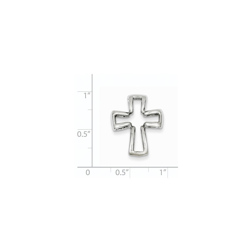 14k White Gold Cross Pendant