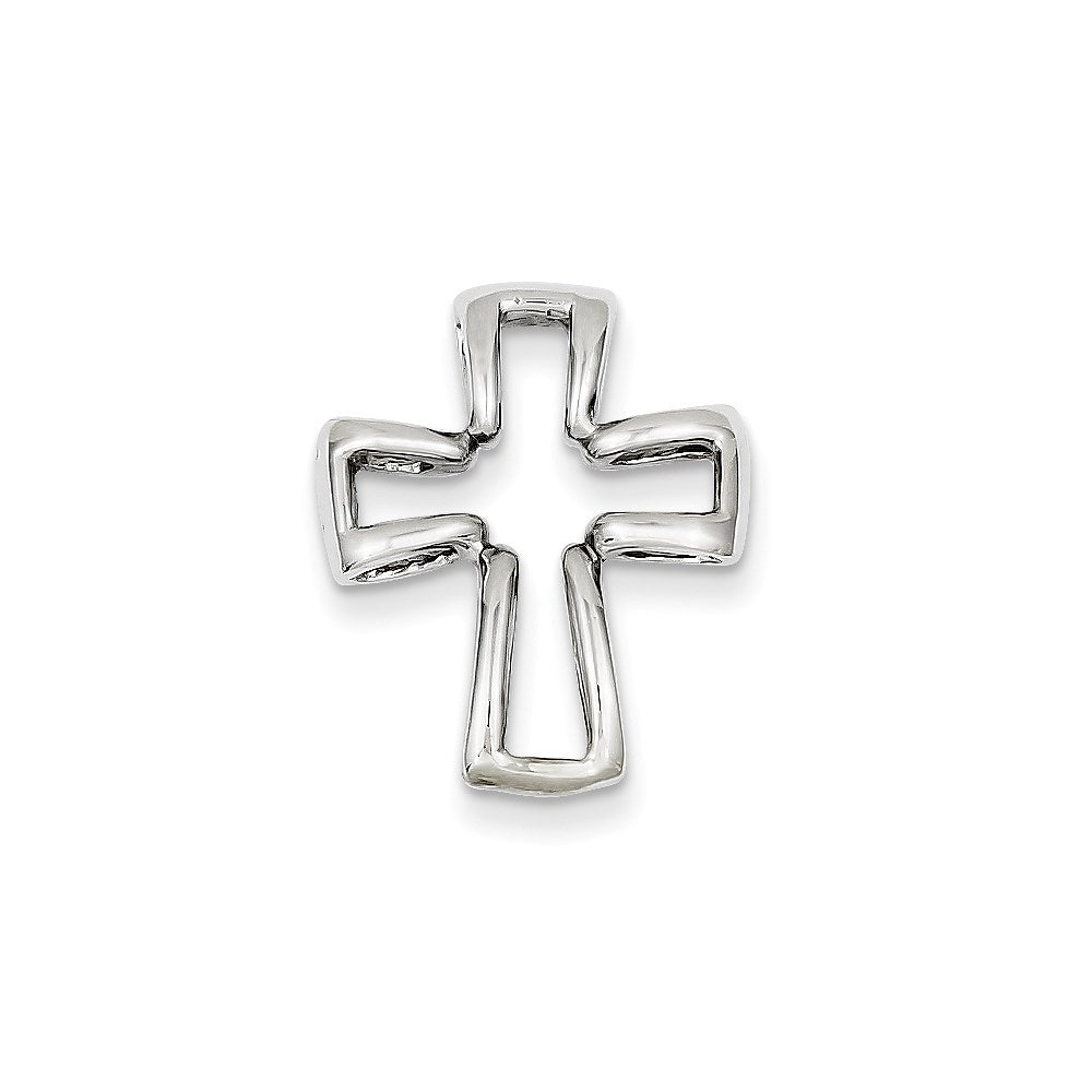 14k White Gold Cross Pendant