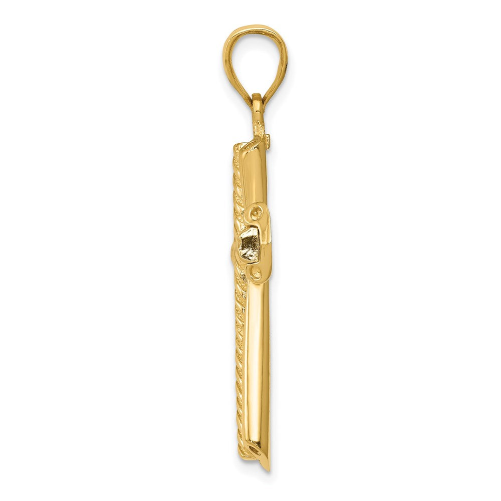 14k Yellow Gold Twisted Cross Pendant