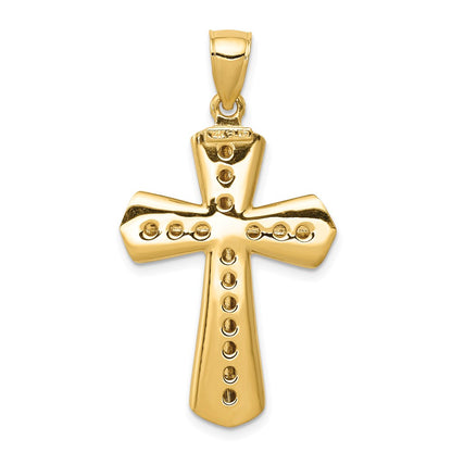 14k Yellow Gold Twisted Cross Pendant