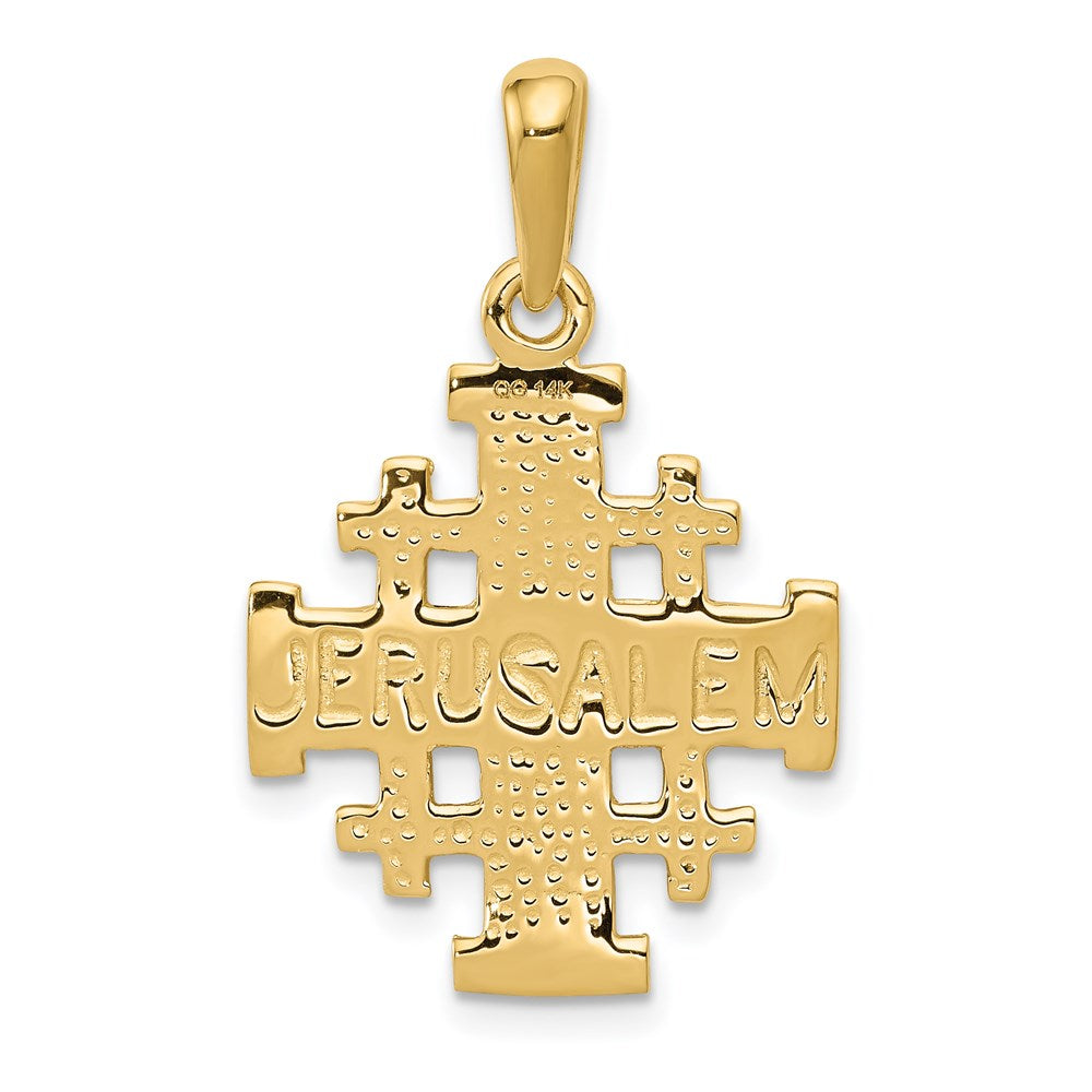 14k Yellow Gold Jerusalem Cross Pendant