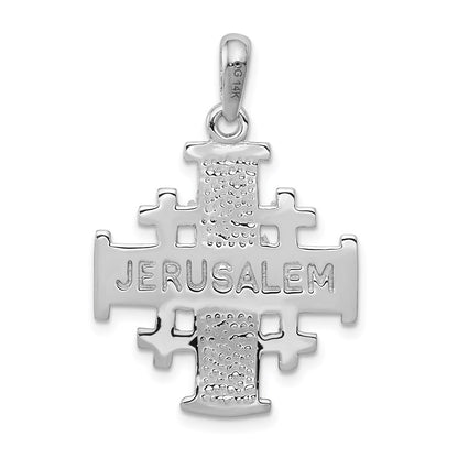 14k White Gold Jerusalem Cross Pendant
