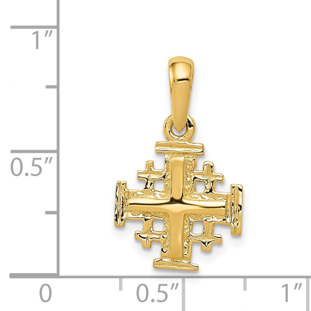 14k Yellow Gold Jerusalem Cross Charm