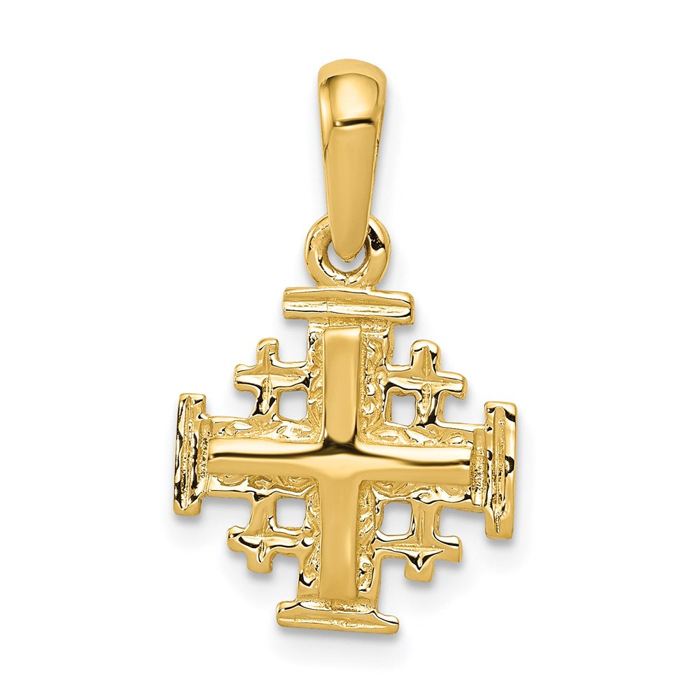 14k Yellow Gold Jerusalem Cross Charm