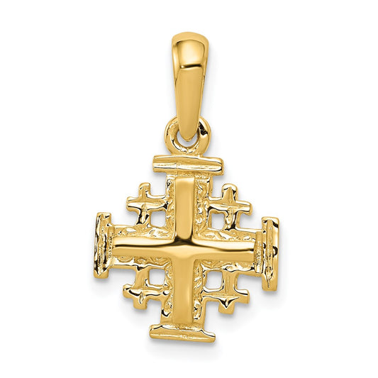 14k Yellow Gold Jerusalem Cross Charm