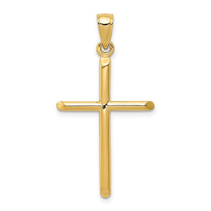 14k Yellow Gold Polished Cross Pendant