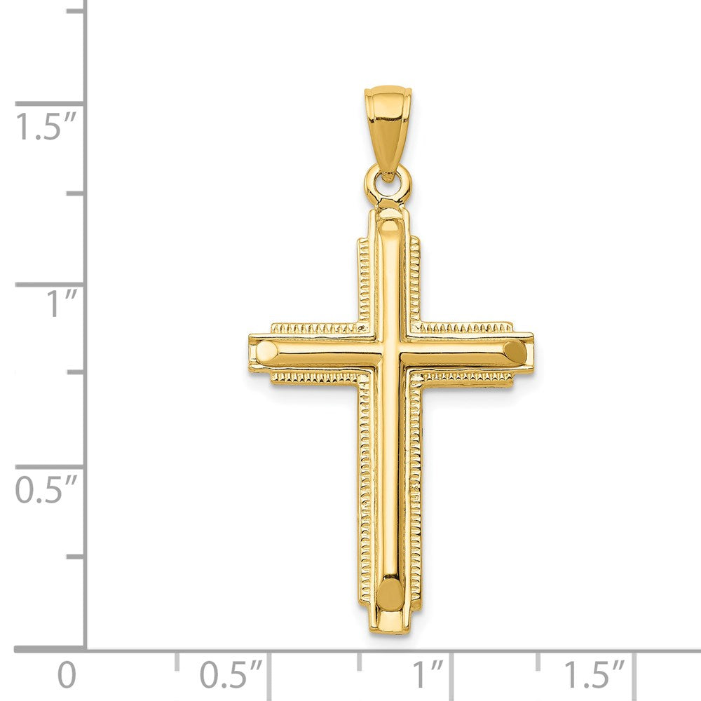 14k Yellow Gold Polished Cross Pendant