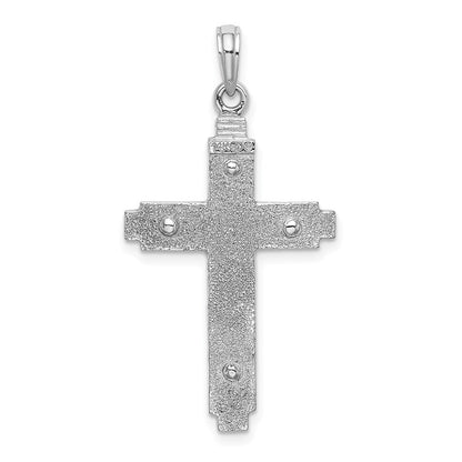 14k White Gold Polished Cross Pendant