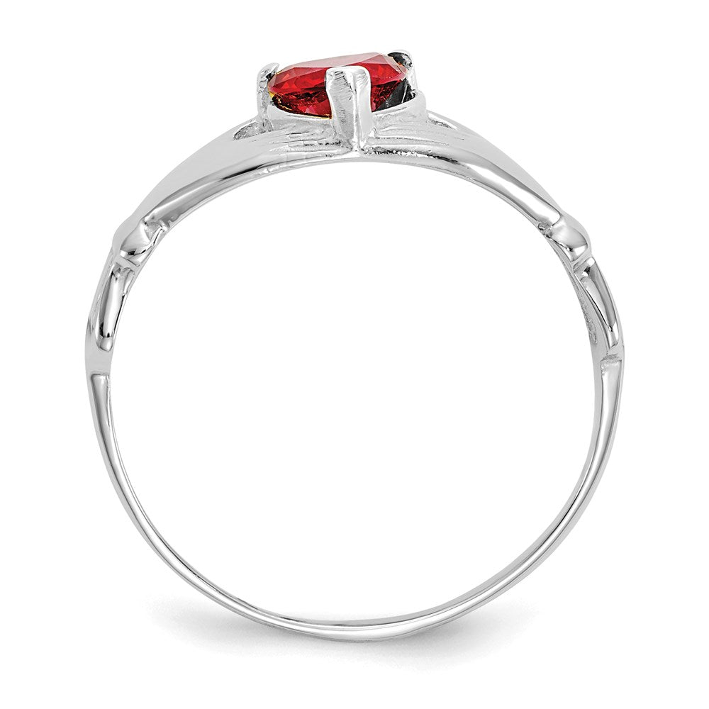 14k white gold cz january birthstone claddagh heart ring d1780