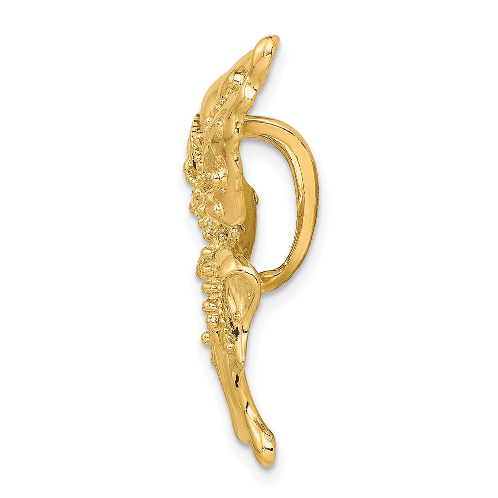 14k Yellow Gold Polished and Beaded Butterfly Slide Charm