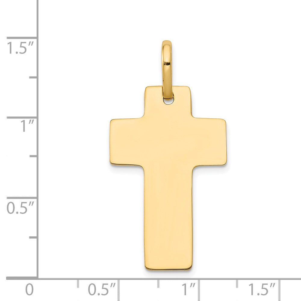 14k Yellow Gold Polished Cross Charm