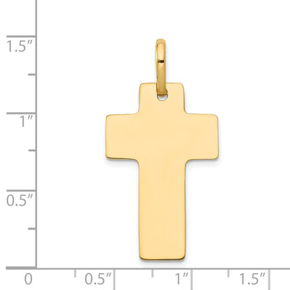 14k Yellow Gold Polished Cross Charm