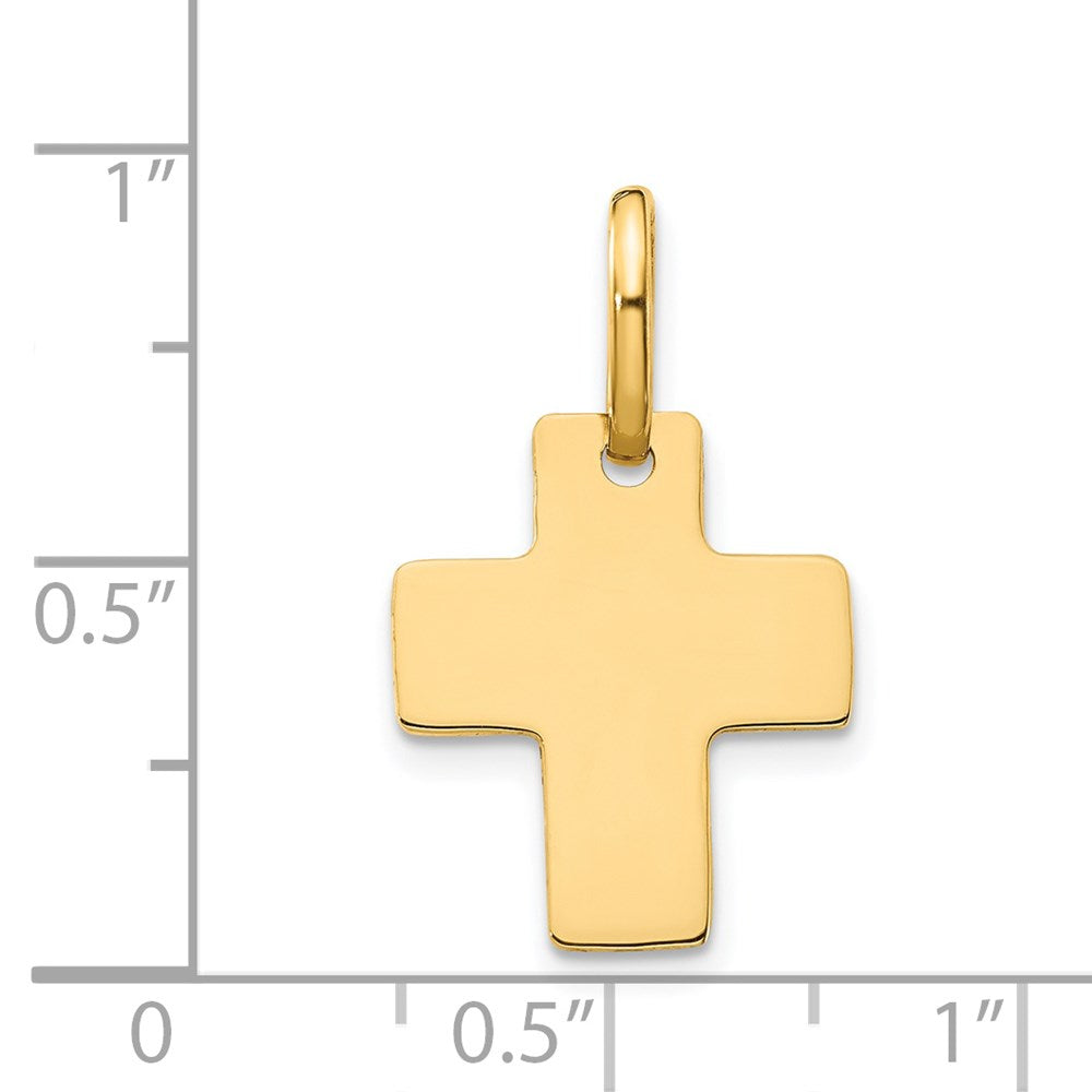 14k Yellow Gold Polished Cross Charm
