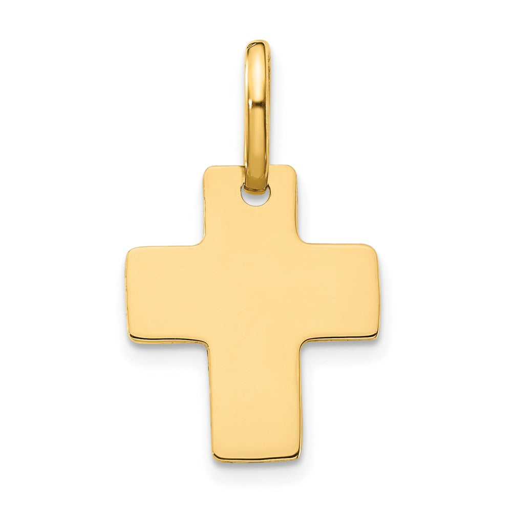 14k Yellow Gold Polished Cross Charm