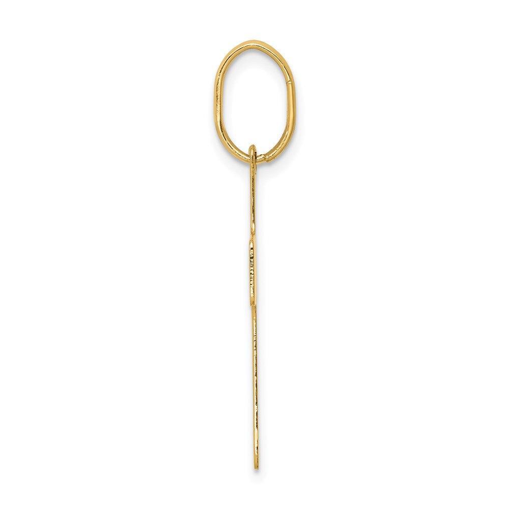 14k Yellow Gold Polished Cross Charm