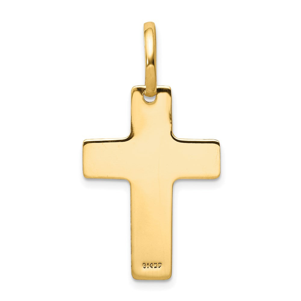 14k Yellow Gold Polished Cross Charm