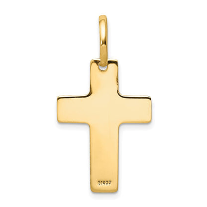 14k Yellow Gold Polished Cross Charm