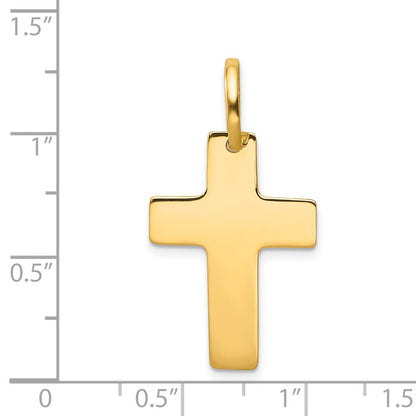 14k Yellow Gold Polished Cross Charm