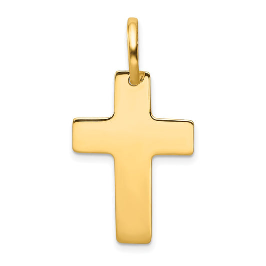 14k Yellow Gold Polished Cross Charm