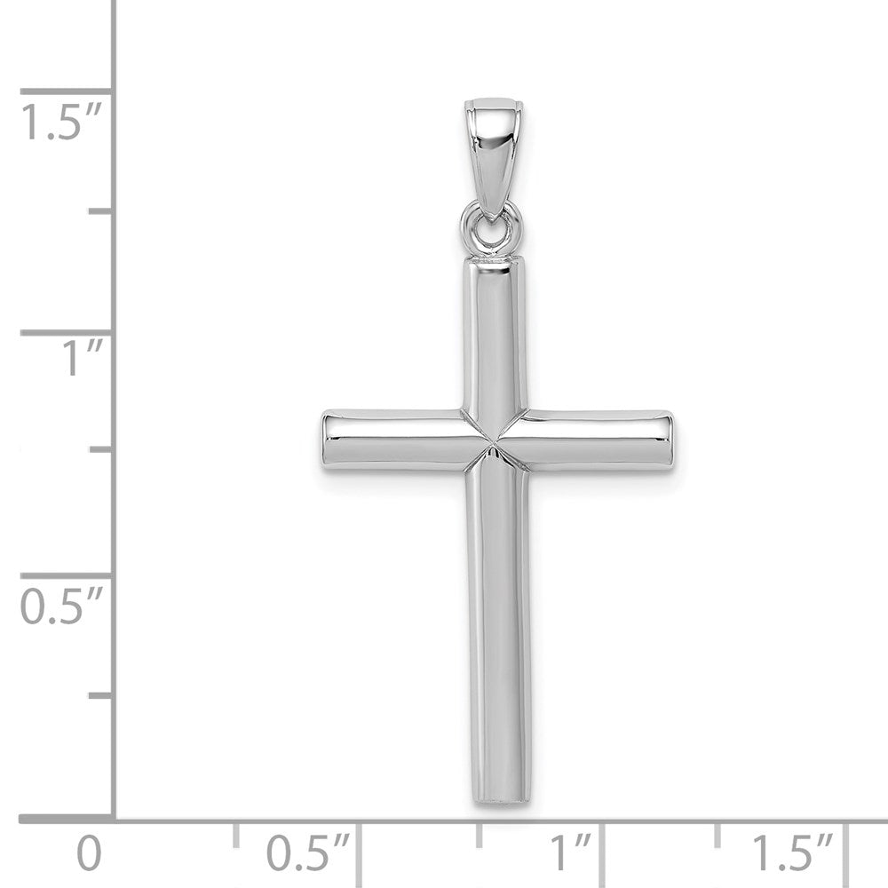 14k White Gold Polished Cross Pendant