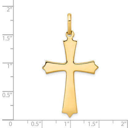 14k Yellow Gold Polished Cross Pendant