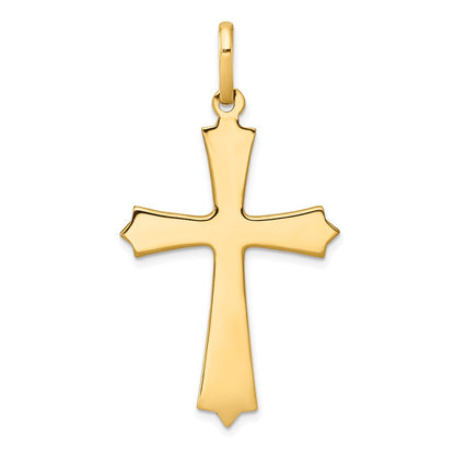 14k Yellow Gold Polished Cross Pendant