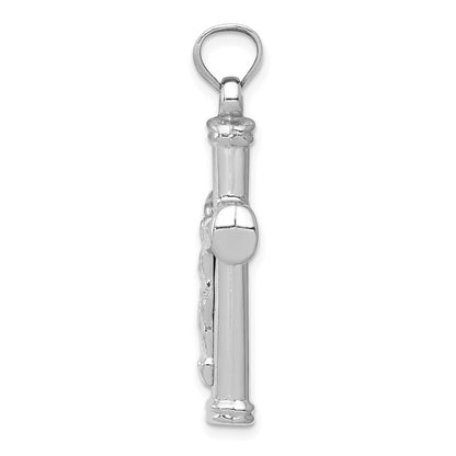 14k White Gold Reversible Crucifix Pendant
