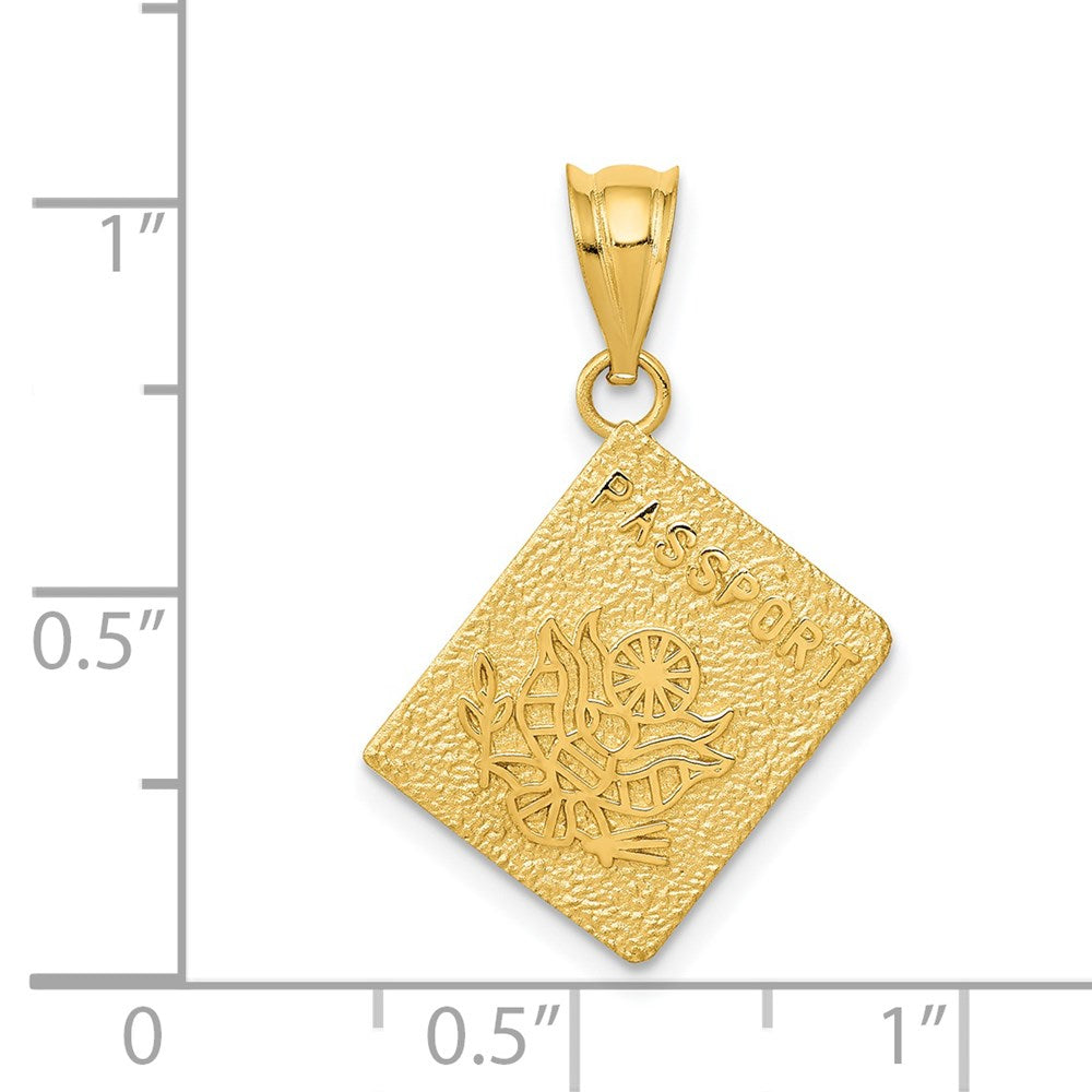 14k Yellow Gold Passport Charm