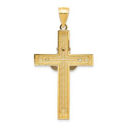 14k Two-tone Gold Claddagh Cross Pendant