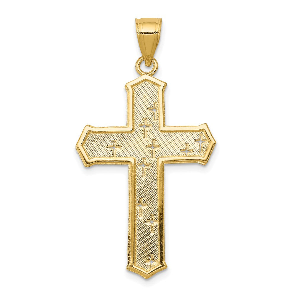 14k Yellow Gold Passion Cross Pendant
